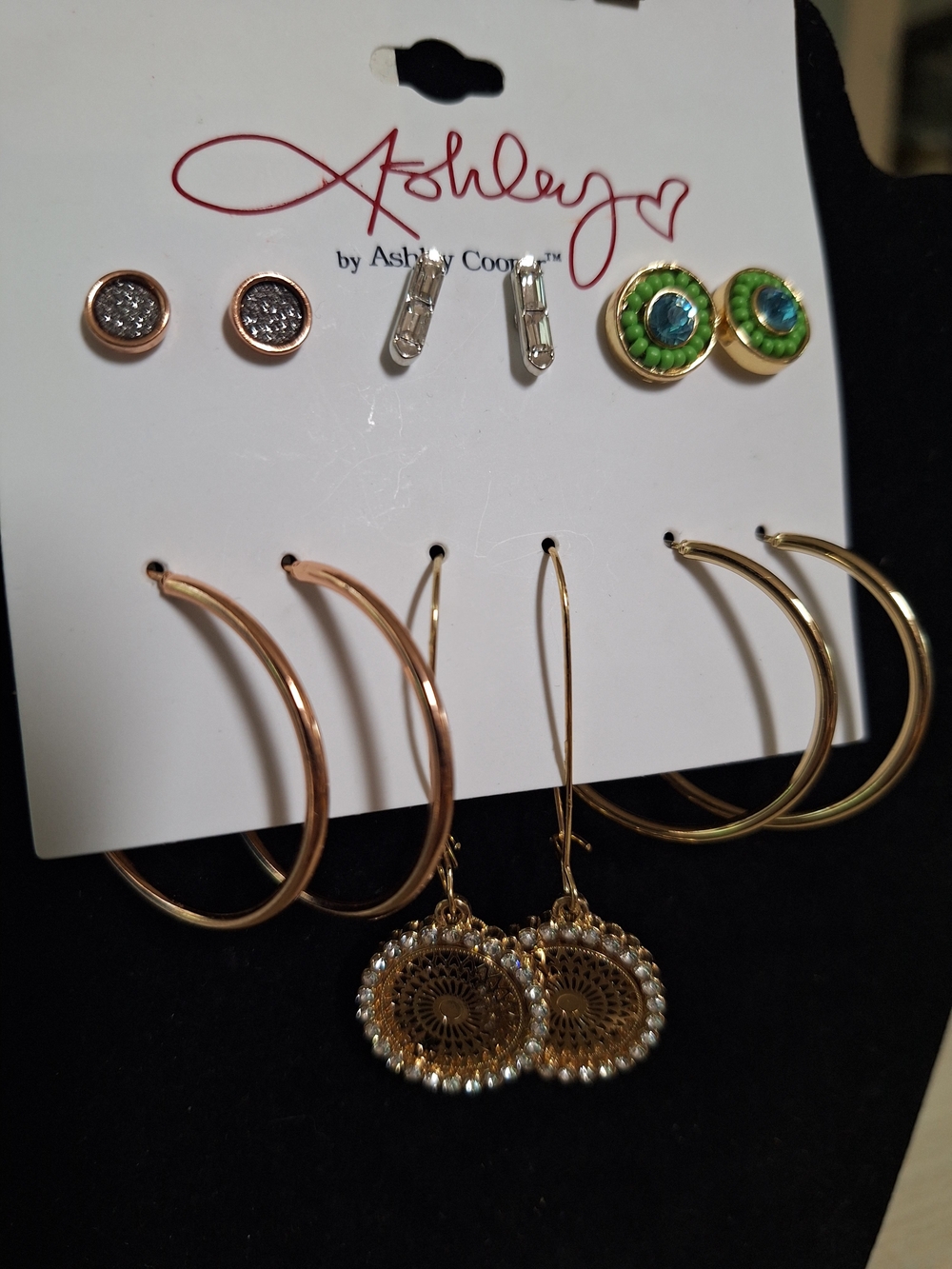 Ashley By Ashley Cooper Mixed Metal Hoop, Dangle And Stud Earring Sets